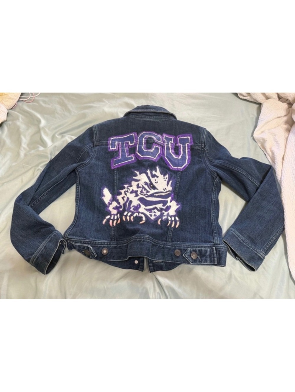 Women’s custom TCU painted jacket